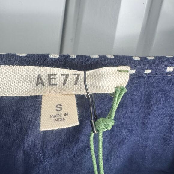 American Eagle AE77 Organic Cotton Boho Peasant Maxi Dress Tie Belt Size S NWT - Picture 9 of 12